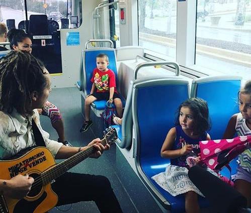 Kids riding the streetcar